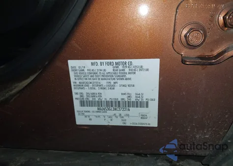 2019 Ford Ecosport Se z USA, uszkodzony, nr VIN MAJ6S3GL3KC272216